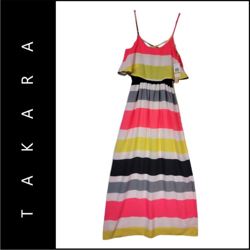 Maxi dress Sz.large from Takara hyper culture cocktail sun dress multicolor